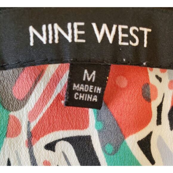 Nine West Womens Multicolor Polyester Sleeveless Round Neck Top Blouse Size M - Picture 8 of 14